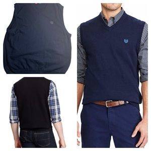 Chaps Men's Sleeveless V-Neck Cotton Vest Navy XL